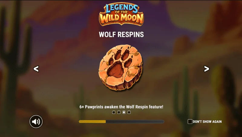 Legends of the Wild Moon - glavni zaslon z koluti